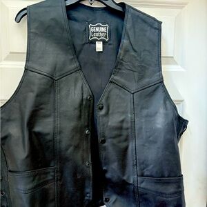 Genuine Leather Biker Vest, size XXL